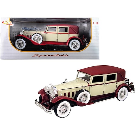 Signature Models 1930 Packard LeBaron Cream & Red 1 by 18 Diecast Model Car 18115crm